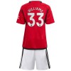 Maillot de Supporter Manchester United Williams 33 Domicile 2023-24 Pour Enfant